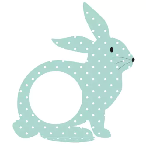 Porta Bombons Em MDF - Coelho Verde - 9 X 10 Cm