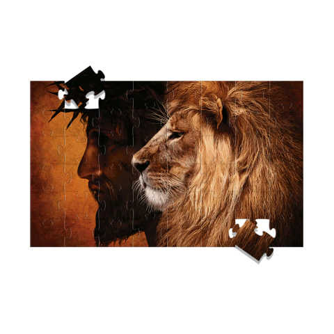 Quadro Quebra-Cabeça - Leão De Judá - 148 X 90 Cm - 48 Peças - comprar online