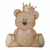 Placa Decorativa - Ursinha Com Coroa - 19,5 x 22 Cm