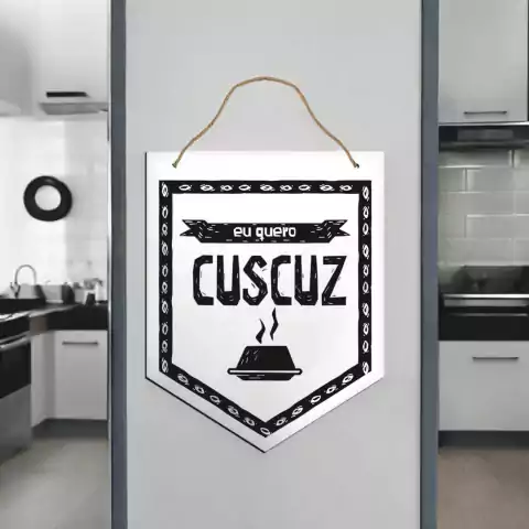 Placa Decorativa Flâmula - Cuscuz Xilogravura Nordestina - 18 x 30,5 Cm