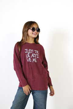 Remera pre lavada unisex JUST doble estampa - Kids Store