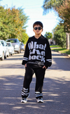 Conjunto WHAT THE HECK de varon en tela darlon importado
