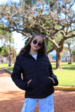Imagen de Campera lisa con bolsillos plaque con piel por dentro de nena
