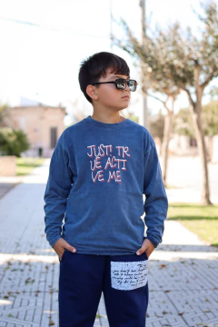 Remera manga larga pre lavada de varon JUST - Kids Store