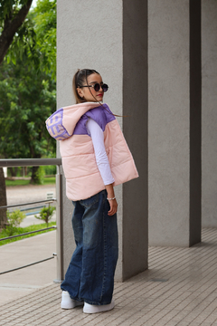 Chaleco combinado con estampa en capucha de NENA con piel por dentro - tienda online