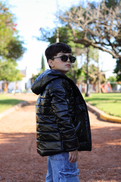 Campera metalizada con bolsillos plaque y piel por dentro de varon - Kids Store