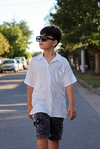 Camisa de lino liso con lycra premium (cuello comun)
