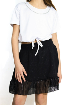 Pollera de tul y lentejuelas bordadas con shorcito por dentro - comprar online