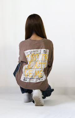 Remera pre lavada unisex JUST doble estampa