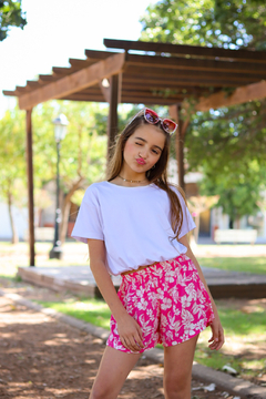 Short de fibrana floreado