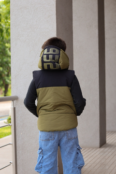 Chaleco combinado con estampa en capucha de VARON con piel por dentro - Kids Store