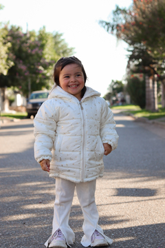 Campera de abrigo estampada foil de beba con piel por dentro - tienda online