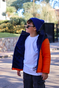 Campera de abrigo combinada osito bordado con piel por dentro unisex en internet