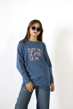 Remera pre lavada unisex JUST doble estampa - Kids Store