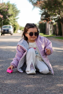 Campera de abrigo estampada foil de beba con piel por dentro - comprar online