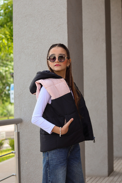 Chaleco combinado con estampa en capucha de NENA con piel por dentro - tienda online
