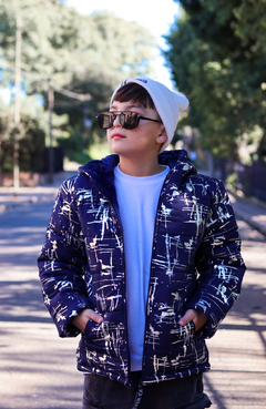 (OFERTA) Campera foil manchitas de varon con piel por dentro