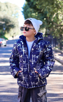 (OFERTA) Campera foil manchitas de varon con piel por dentro - tienda online