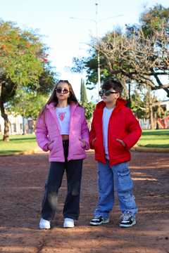 Campera lisa con bolsillos plaque con piel por dentro de varon