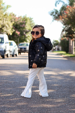 Campera de abrigo estampada foil de beba con piel por dentro - tienda online