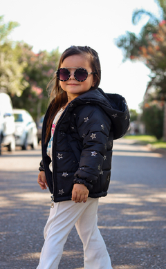 Campera de abrigo estampada foil de beba con piel por dentro