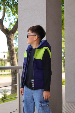 Chaleco combinado con estampa en capucha de VARON con piel por dentro - Kids Store