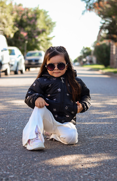 Campera de abrigo estampada foil de beba con piel por dentro