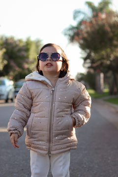 Campera de abrigo estampada foil de beba con piel por dentro - comprar online