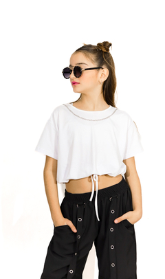 Pantalón cargo de microfibra con accesorios metálicos premium - comprar online