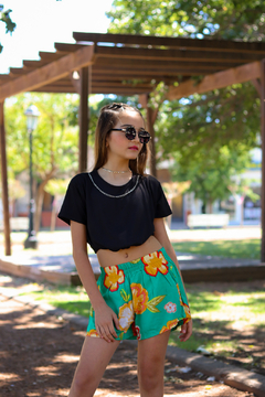 Short de fibrana floreado - tienda online