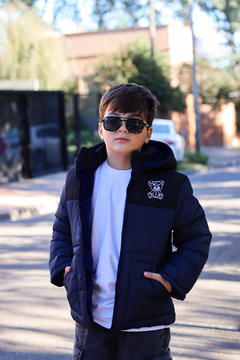 Campera de abrigo combinada osito bordado con piel por dentro unisex - tienda online