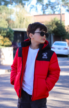 Campera de abrigo combinada osito bordado con piel por dentro unisex - tienda online