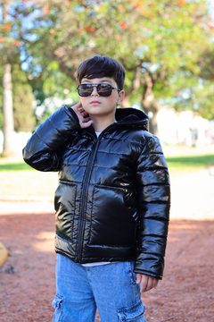 Campera metalizada con bolsillos plaque y piel por dentro de varon - comprar online