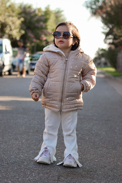 Campera de abrigo estampada foil de beba con piel por dentro