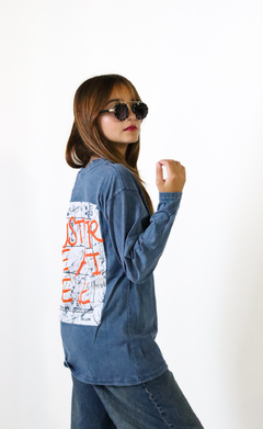 Remera pre lavada unisex JUST doble estampa