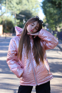 Imagen de (OFERTA) Campera Gofrada de nena metalizada con piel