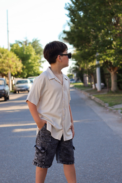 Camisa de lino liso con lycra premium (cuello comun)