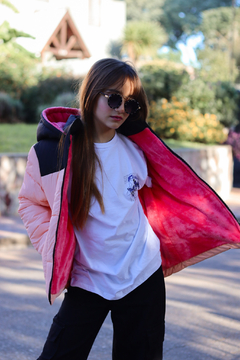 Campera de abrigo combinada osito bordado con piel por dentro unisex - tienda online