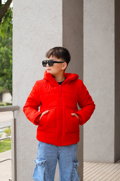 Campera en tela parachute abrigada con piel en colores de varon (MODELO UNISEX)