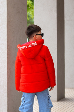Campera en tela parachute abrigada con piel en colores de varon (MODELO UNISEX)