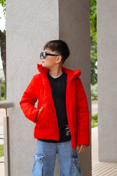 Imagen de Campera en tela parachute abrigada con piel en colores de varon (MODELO UNISEX)