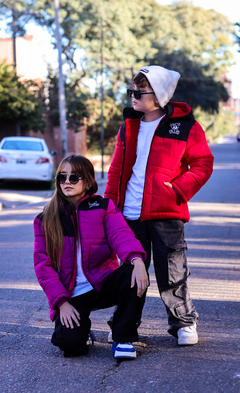 Campera de abrigo combinada osito bordado con piel por dentro unisex - Kids Store