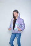 Campera de abrigo tornasolada de nena con piel por dentro (art.613)