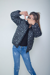 Campera de abrigo foil estrellitas con piel por dentro (art.602)