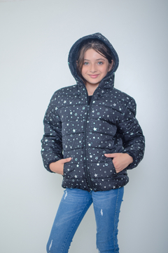 Campera de abrigo foil estrellitas con piel por dentro (art.602) en internet