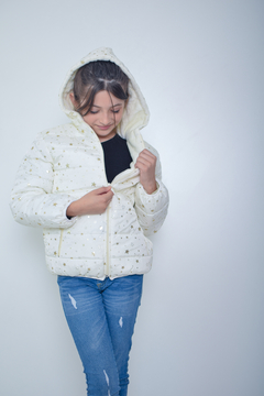 Campera de abrigo foil estrellitas con piel por dentro (art.602) - Kids Store