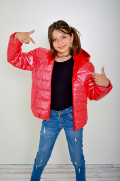 Campera puffer metalizada con piel por dentro de nena (art.611) en internet