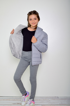 Campera de abrigo lisa con piel de nena(art.614) - tienda online