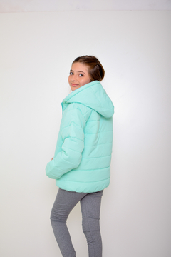 Campera de abrigo lisa con piel de nena(art.614) - Kids Store
