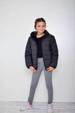 Campera de abrigo lisa con piel de nena(art.614) - tienda online